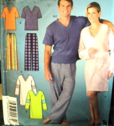 4060 EZ HIM, HER 2 PC PAJAMAS,NIGHTSHIRT PATTERN XS-XL